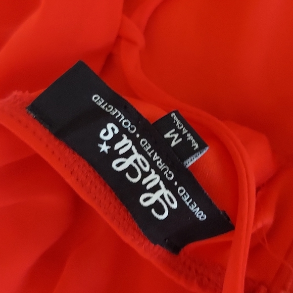 SOLD LuLu's Good Deeds Red Strappy Sheer Lace Up Mini Dress - Picture 3 of 7